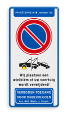 Aluminium informatiebord met een dubbel omgezette rand