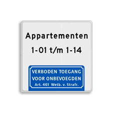 Aluminium informatiebord met een dubbel omgezette rand