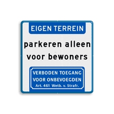 Aluminium informatiebord met een dubbel omgezette rand