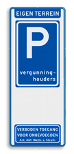 Aluminium informatiebord met een dubbel omgezette rand
