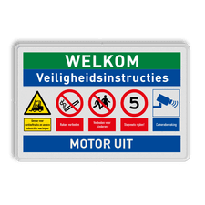 Veiligheidsbord met dubbel omgezette rand