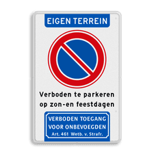 Aluminium informatiebord met dubbel omgezette rand