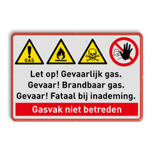 Veiligheidsbord met dubbel omgezette rand
