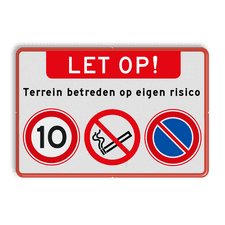 Aluminium informatiebord met een dubbel omgezette rand