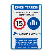 Aluminium informatiebord met dubbel omgezette rand