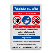Veiligheidsbord met dubbel omgezette rand