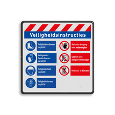 Veiligheidsbord met dubbel omgezette rand