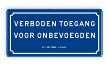 Aluminium informatiebord met een dubbel omgezette rand