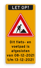 Aluminium informatiebord met een dubbel omgezette rand