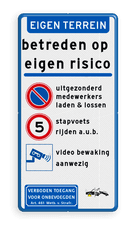 Aluminium informatiebord met een dubbel omgezette rand