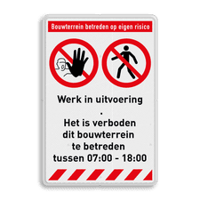 Veiligheidsbord met dubbel omgezette rand