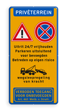 Aluminium informatiebord met een dubbel omgezette rand