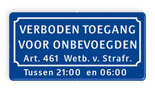 Aluminium informatiebord met een dubbel omgezette rand