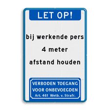Aluminium informatiebord met dubbel omgezette rand