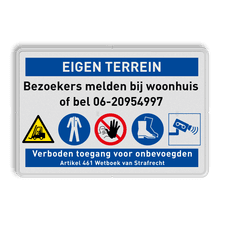 Veiligheidsbord met dubbel omgezette rand