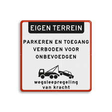 Aluminium informatiebord met een dubbel omgezette rand