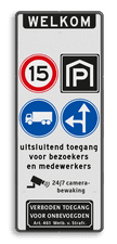 Aluminium informatiebord met een dubbel omgezette rand