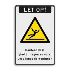 Aluminium informatiebord met dubbel omgezette rand