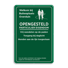 Openstellingsbord met een dubbel omgezette rand