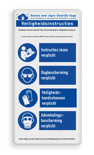 Veiligheidsbord met dubbel omgezette rand