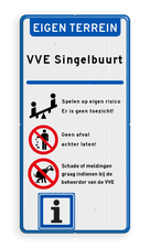 Aluminium informatiebord met een dubbel omgezette rand