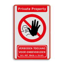Aluminium informatiebord met dubbel omgezette rand