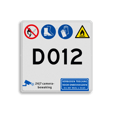 Aluminium informatiebord met een dubbel omgezette rand