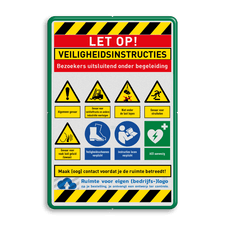 Veiligheidsbord met dubbel omgezette rand