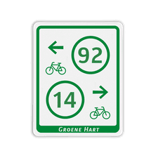Fietsroutebord aluminium met dubbel omgezette rand
