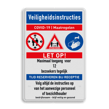 Veiligheidsbord met dubbel omgezette rand