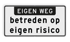 Aluminium informatiebord met een dubbel omgezette rand
