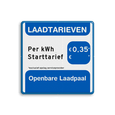 Aluminium tarievenbord met een dubbel omgezette rand