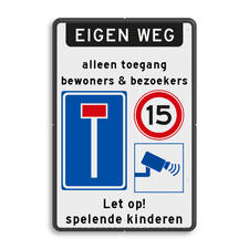 Aluminium informatiebord met een dubbel omgezette rand