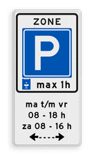 Aluminium informatiebord met een dubbel omgezette rand