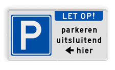 Aluminium informatiebord met een dubbel omgezette rand