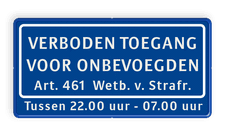 Aluminium informatiebord met een dubbel omgezette rand