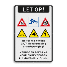 Aluminium informatiebord met dubbel omgezette rand