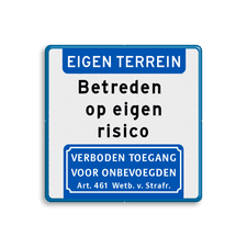 Aluminium informatiebord met een dubbel omgezette rand