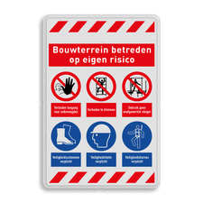 Veiligheidsbord met dubbel omgezette rand