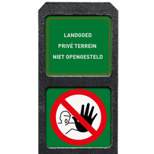 Bermpaal 1250x150x40mm met twee reflecterende bordjes 119x109mm