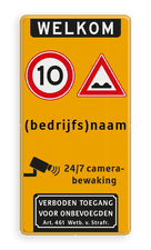 Aluminium informatiebord met een dubbel omgezette rand