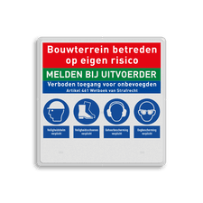 Veiligheidsbord met dubbel omgezette rand