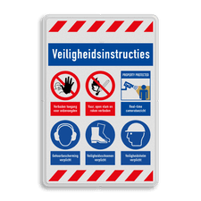 Veiligheidsbord met dubbel omgezette rand