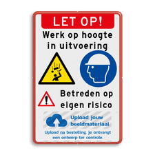 Aluminium informatiebord met dubbel omgezette rand
