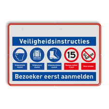Veiligheidsbord met dubbel omgezette rand