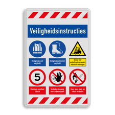 Veiligheidsbord met dubbel omgezette rand