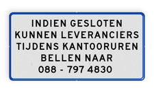 Aluminium informatiebord met een dubbel omgezette rand