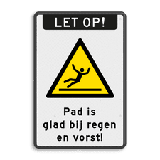 Aluminium informatiebord met dubbel omgezette rand