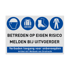 Veiligheidsbord vlak Alupanel (2mm)
