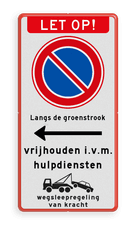 Aluminium informatiebord met een dubbel omgezette rand